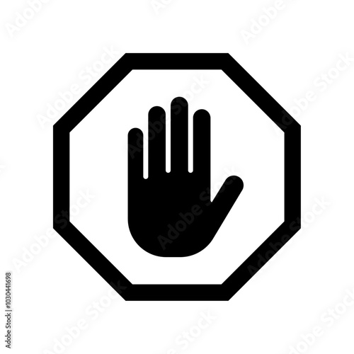 Stop sign with hand icon