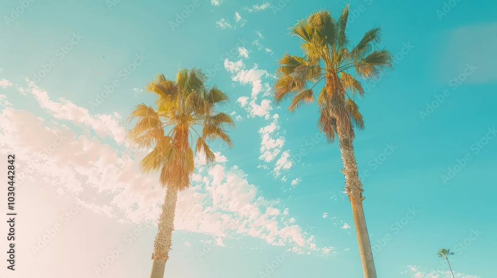 Palm Trees Against Blue Sky Palm Trees Against Blue Sky