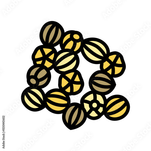 coriander seeds ayurvedic herb color icon vector. coriander seeds ayurvedic herb sign. isolated symbol illustration