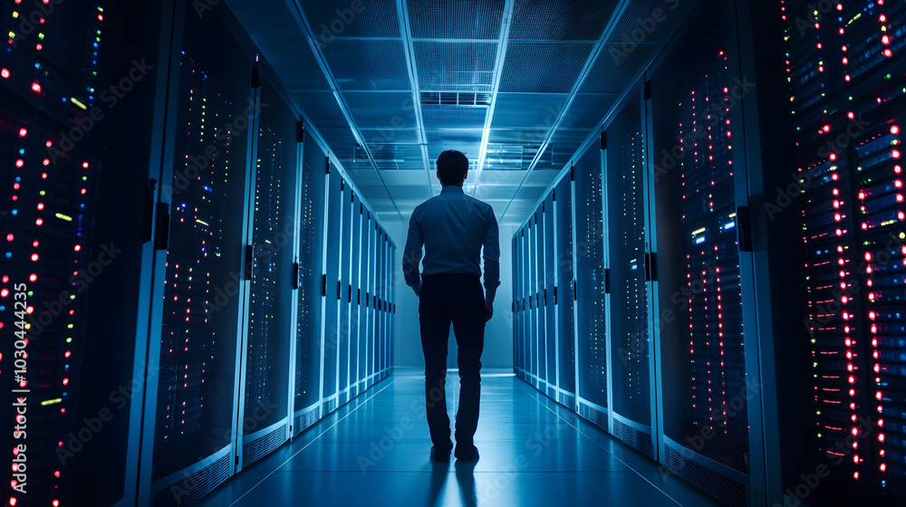 IT professional overseeing server operations, optimizing cloud services, ensuring data security, enhancing system performance, data center management IT professional overseeing server operations, optimizing cloud services, ensuring data security, enhancing system performance, data center management