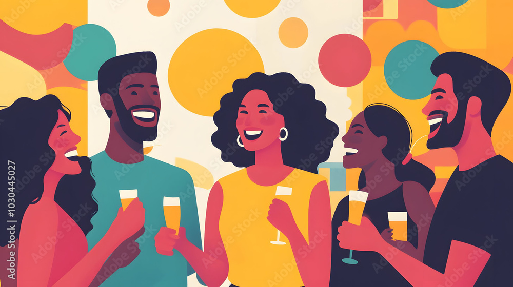 Joyful moments shared among friends at a lively celebration, laughter echoing in a warm and inviting atmosphere, creating lasting memories Joyful moments shared among friends at a lively celebration, laughter echoing in a warm and inviting atmosphere, creating lasting memories