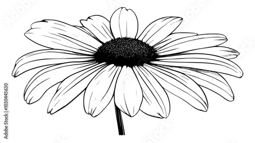 Close-up of a daisy flower head showing individual florets, vector illustration art