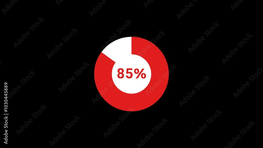 85 Percent Piechart Animation 85 Percent Piechart Animation
