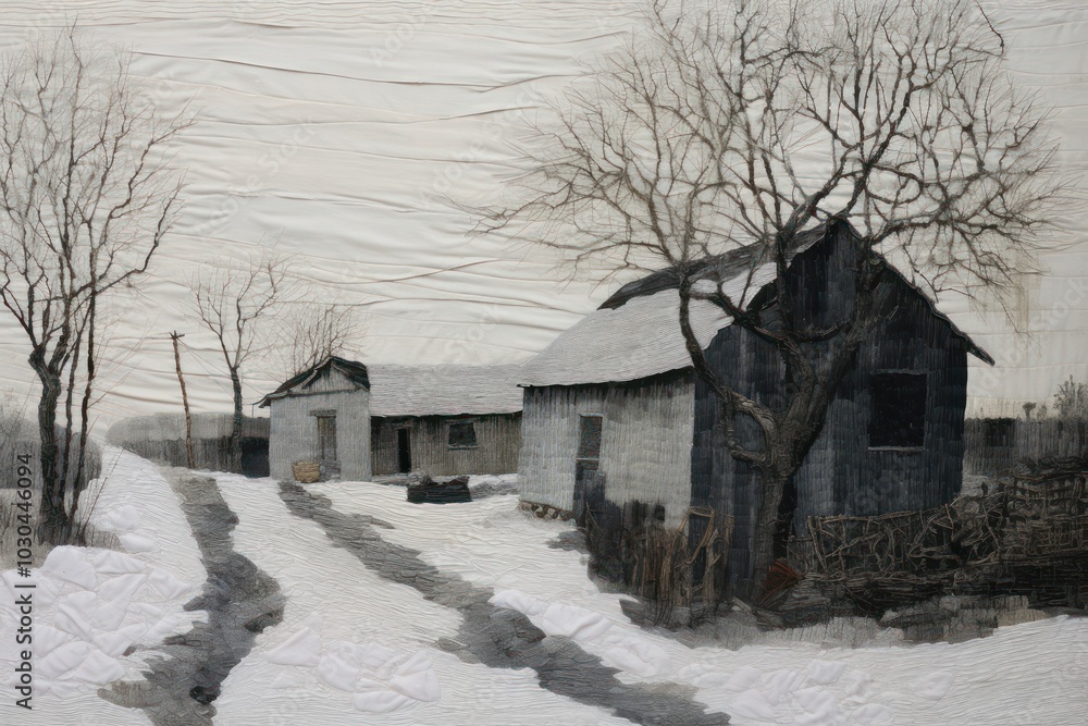 Winter with road architecture landscape building. Winter with road architecture landscape building.