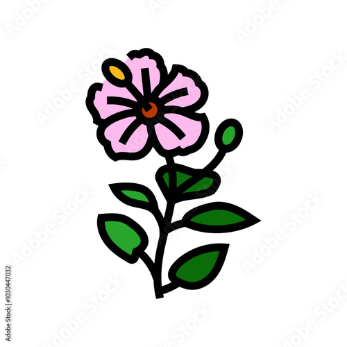 hibiscus ayurvedic herb color icon vector. hibiscus ayurvedic herb sign. isolated symbol illustration