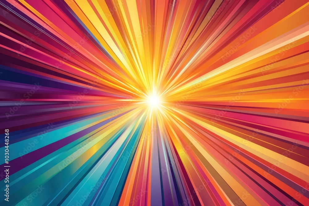 Vibrant Abstract Sunburst with Colorful Sharp Rays of Light and Energy Vibrant Abstract Sunburst with Colorful Sharp Rays of Light and Energy