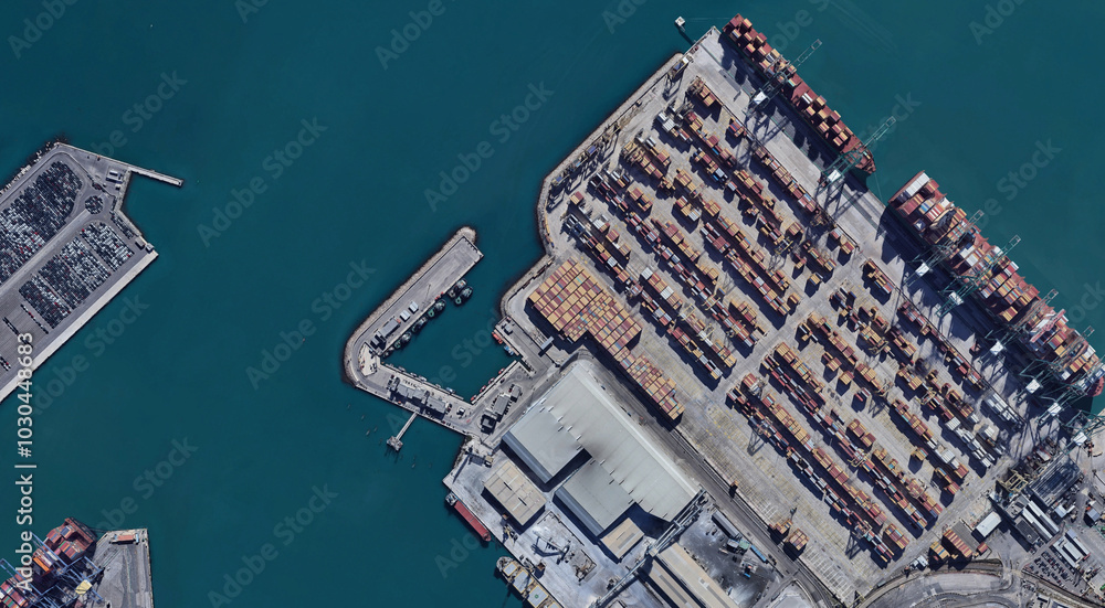 Valencia Port Aerial View, Mediterranean Hub in Spain