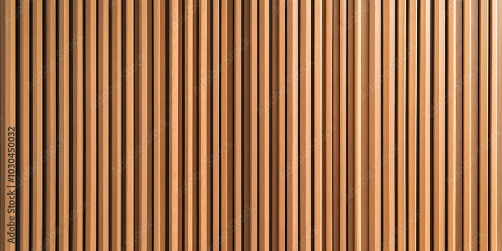 Close-up of a wood slat wall, the warm tones create a natural and inviting feel. Close-up of a wood slat wall, the warm tones create a natural and inviting feel.