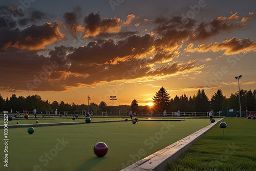Lawn bowling at Sunset