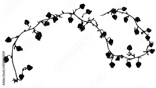 Bracelet with tiny dried flower buds in chain design, vector illustration art