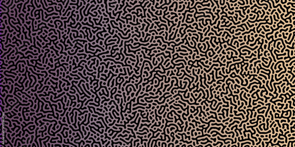 Gradient noise line abstract spread geometric background. Monochrome Turing reaction background. Abstract diffusion pattern with chaotic shapes. Vector illustration	