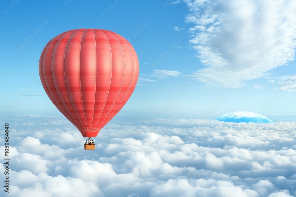 Fototapeta premium Majestic Hot Air Balloon Soaring in the Sky