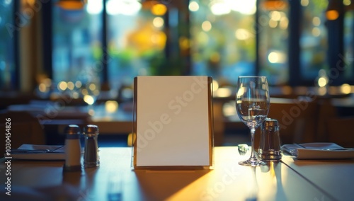 Wallpaper Mural Empty Table Setting with Blank Menu in a Restaurant Torontodigital.ca