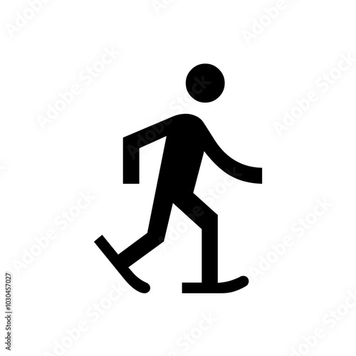 Walking Person Icon - Human on Ice Movement Symbol

