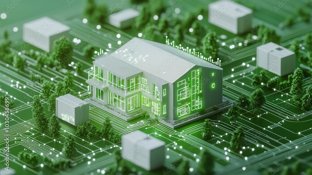 Revolutionary Sustainable Modular House Design with Integrated Smart Home Systems for Energy Efficiency - Ultra-Detailed 3D Render Illustration Revolutionary Sustainable Modular House Design with Integrated Smart Home Systems for Energy Efficiency - Ultra-Detailed 3D Render Illustration