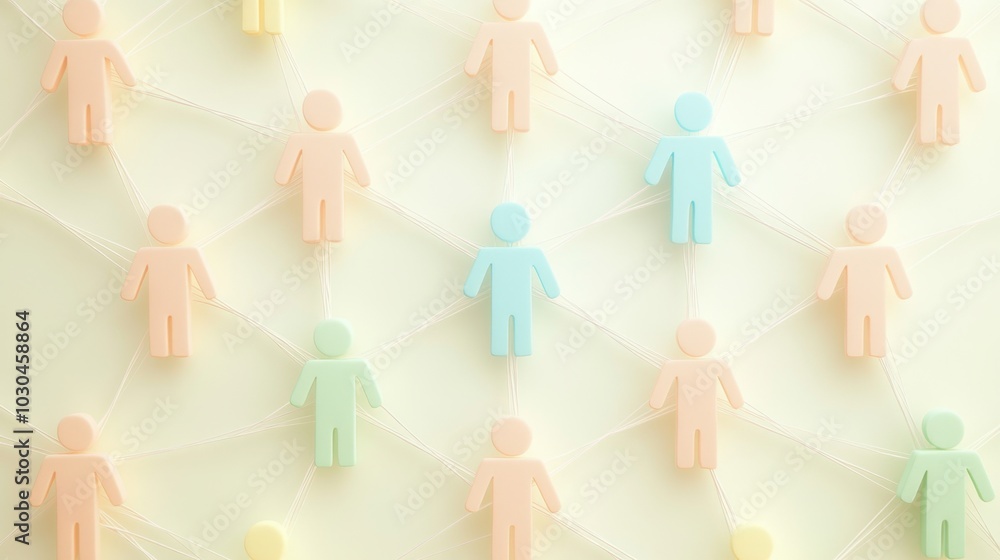 Flat design illustration of a support network, showcasing interconnected people in pastel colors, symbolizing community and mutual aid. Flat design illustration of a support network, showcasing interconnected people in pastel colors, symbolizing community and mutual aid.