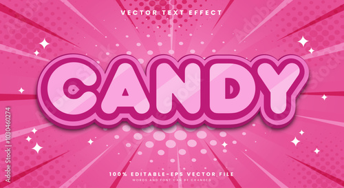 Candy 3d editable text effect Template suitable for sweet food products