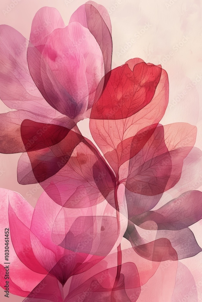 Watercolor Abstract Petal Shapes with Light Pink Tones for Spring or Floral Design Generative AI Watercolor Abstract Petal Shapes with Light Pink Tones for Spring or Floral Design Generative AI