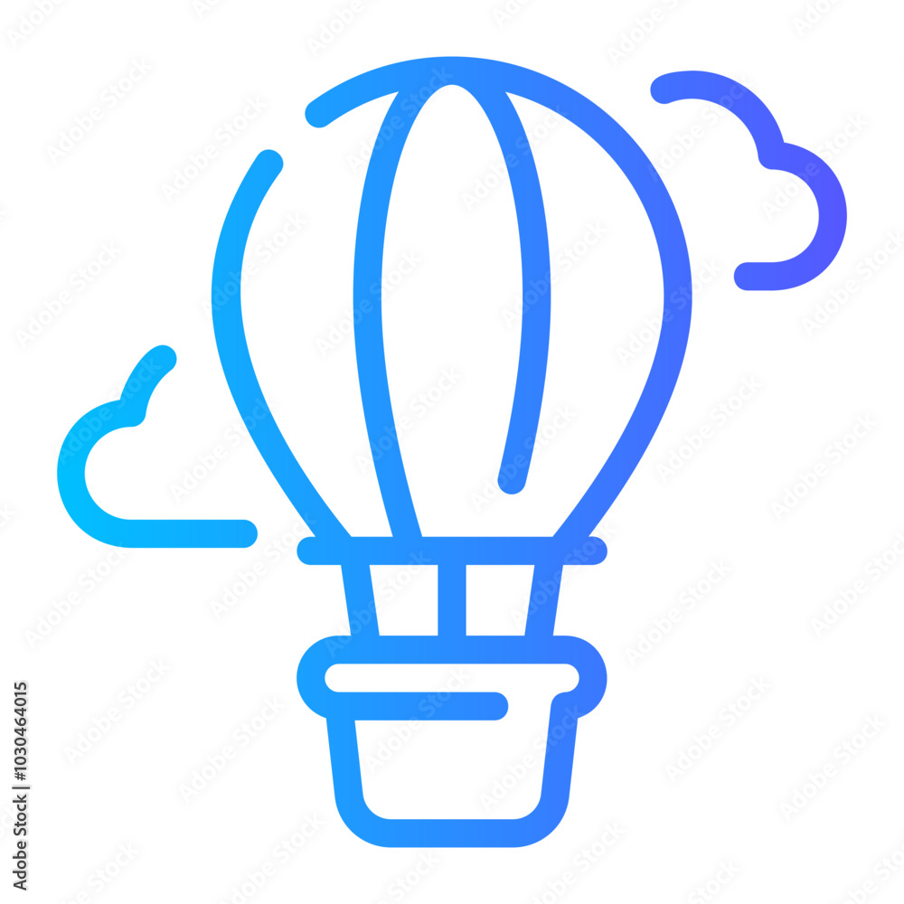 hot air balloon gradient icon