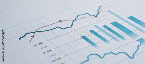 Vibrant data analysis graph Multiple line bar charts layered