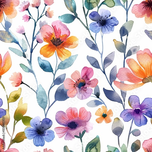 Wallpaper Mural Watercolor Pastel Flower on White Background for Spring Decor or Gift Generative AI Torontodigital.ca