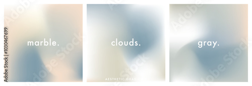 Grey pastel colored square gradient background. Aesthetic. Neutral bg. Abstract sky clouds. Beige color vector banner. Simple soft light backdrop. Gradient template design for poster, ig, social post