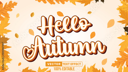 Hello Autumn Editable Text Effect with autumn theme
