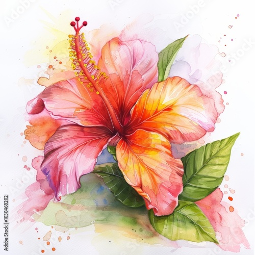 Wallpaper Mural Watercolor Flower Arrangement for Spring Decoration Generative AI Torontodigital.ca