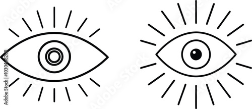 Two All-Seeing Eyes with Radiant Beams