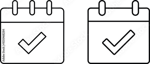 Two Calendar Icons with Checkmark Symbols