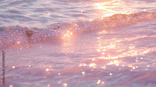 Wallpaper Mural Sparkling Pink Water with Glittering Gold Highlights Torontodigital.ca