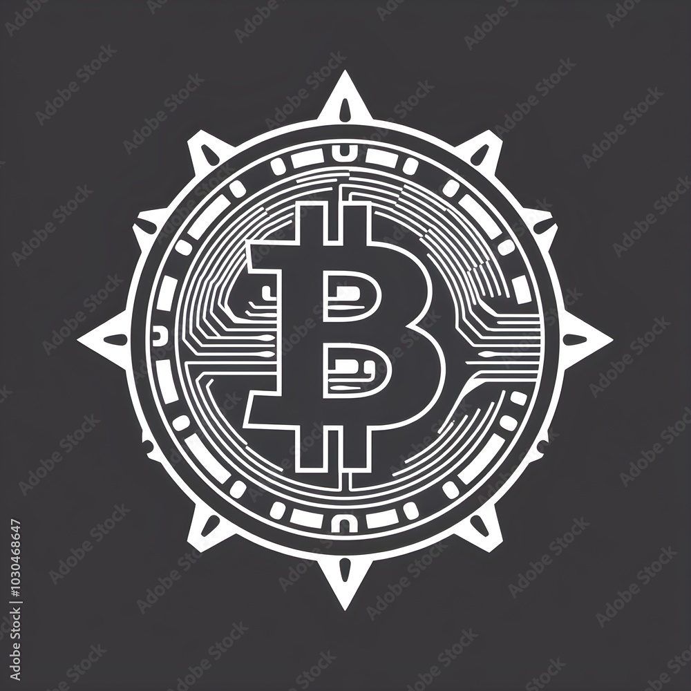 Bitcoin logo illustration Bitcoin logo illustration