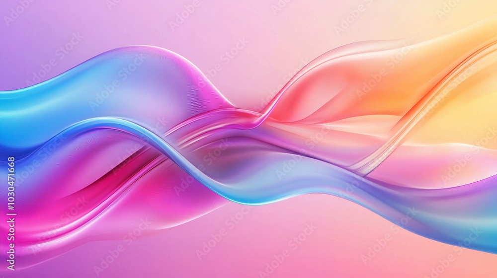 Abstract background with smooth wavy shapes in bright colors. Generative AI Abstract background with smooth wavy shapes in bright colors. Generative AI