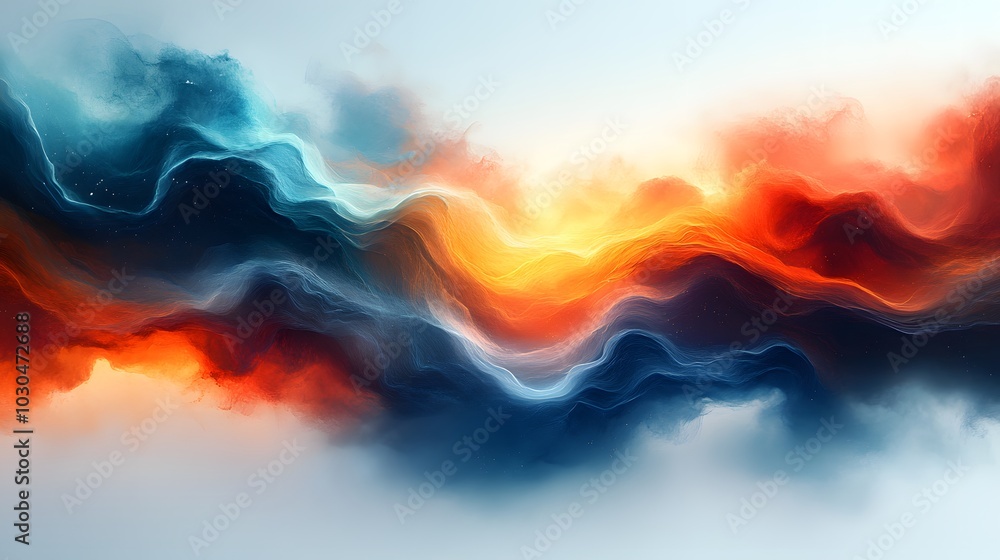 Obraz premium Delicate Nightingale script with graceful curves in watercolor pastel tones