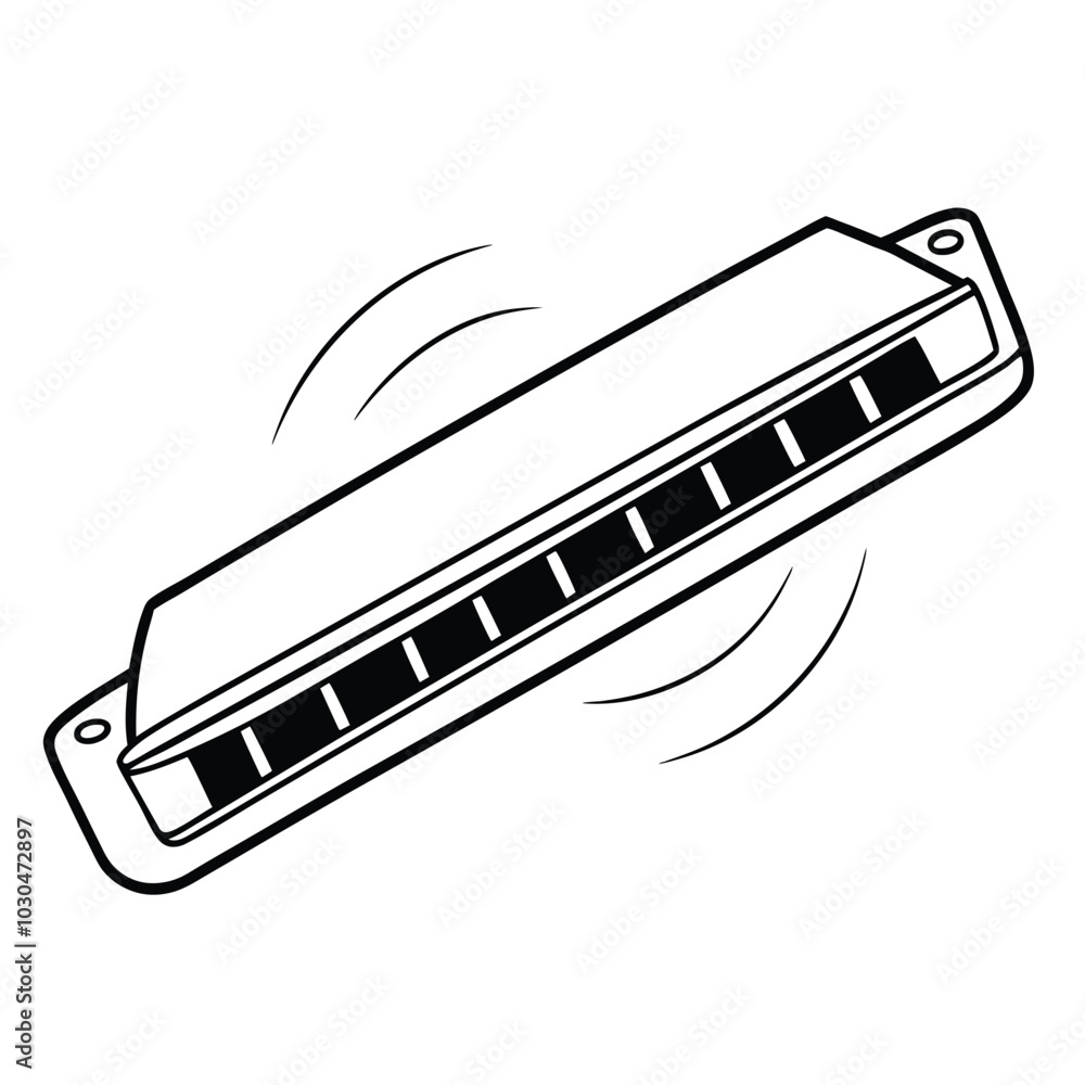 High-quality vector illustration of a harmonica High-quality vector illustration of a harmonica