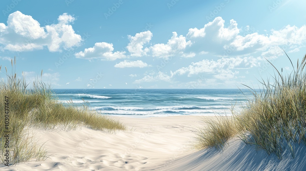 Serenity Found: A Peaceful Coastal Scene for Relaxation and Inspiration Generative AI