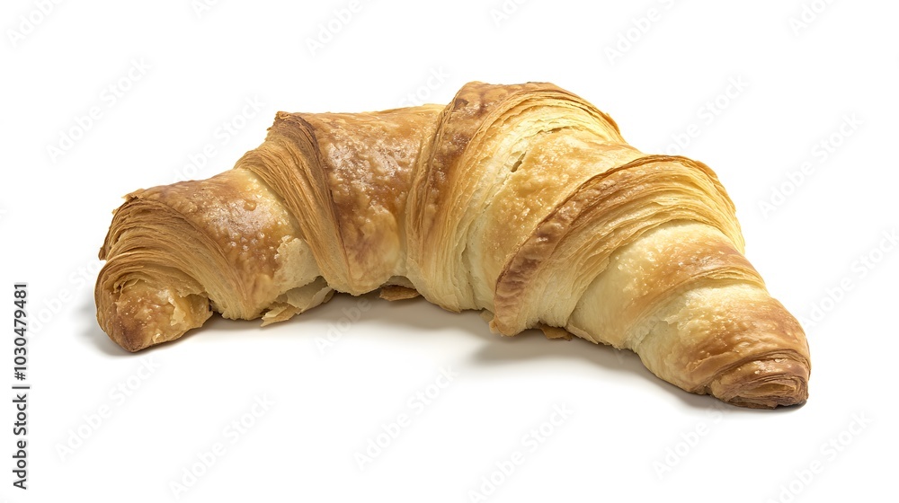 A freshly baked croissant, perfect for breakfast or a snack. A freshly baked croissant, perfect for breakfast or a snack.