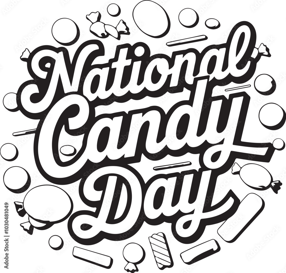 Naklejka premium National candy day , T -shirt design