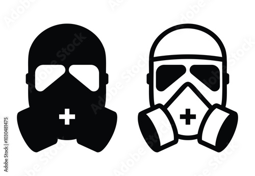 Stylish Gas Mask Illustrations for Safety Themes