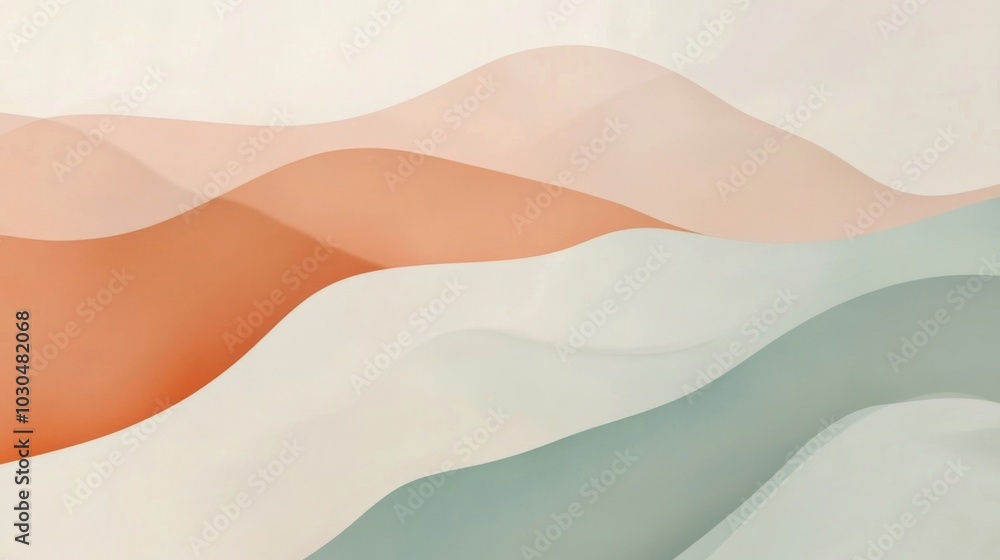 Obraz premium Soft Abstract Waves in Muted Colors