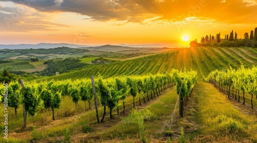 A Mesmerizing Portrait: Sunsets Over Tuscany's Breathtaking Vineyards