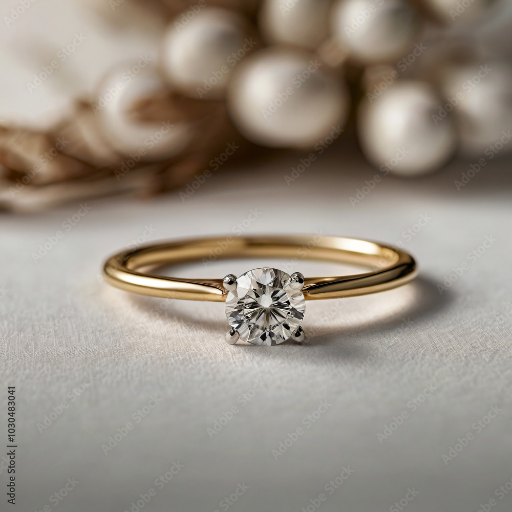 A wedding ring with a sparkling diamond. A wedding ring with a sparkling diamond.