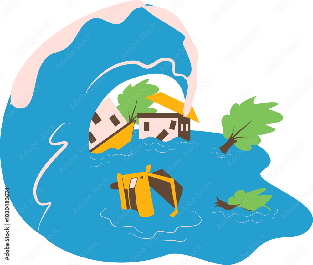 Fototapeta premium Natural disaster illustration 