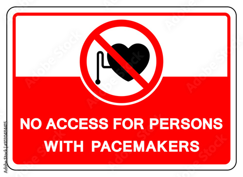 No Access For Persons With Pacemakers Symbol Sign, Vector Illustration, Isolate On White Background Label .EPS10