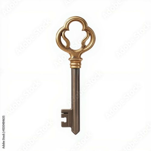 Wallpaper Mural A decorative gold key with an ornate top, symbolizing access or mystery. Torontodigital.ca