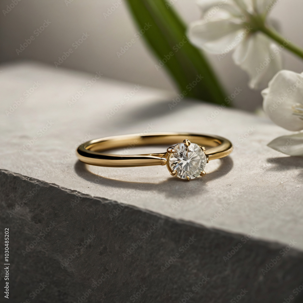 Wedding ring adorned with a dazzling diamond. Wedding ring adorned with a dazzling diamond.