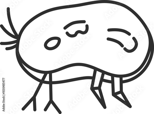 線画微生物単品アイコン　カイミジンコ
