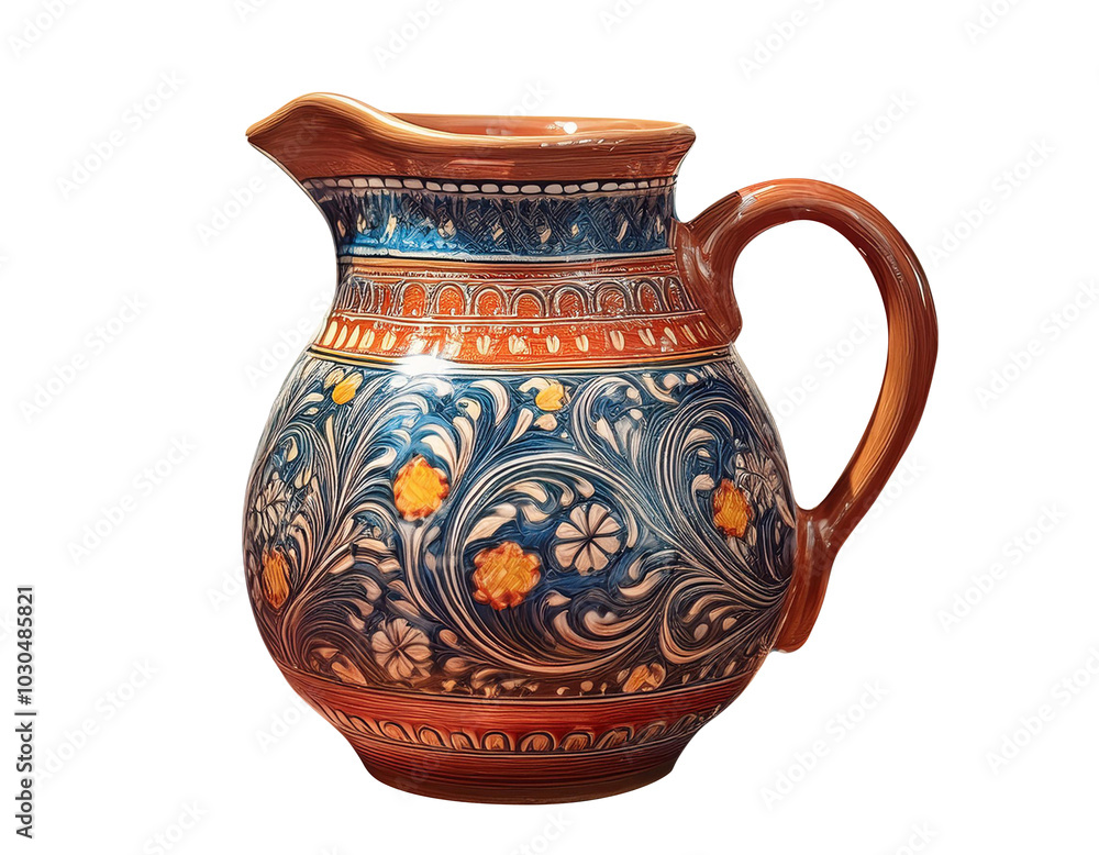 Close-Up Illustration of a Ceramic Jug Close-Up Illustration of a Ceramic Jug