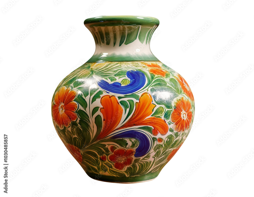 Close-Up of a Ceramic Vase with Artistic Glaze and Design Close-Up of a Ceramic Vase with Artistic Glaze and Design