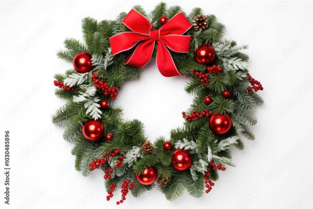 Christmas wreath plant white background. Christmas wreath plant white background.